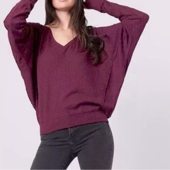 NWT Free People We The Free Santa Clara Thermal - Mulberry - Picture 1 of 5